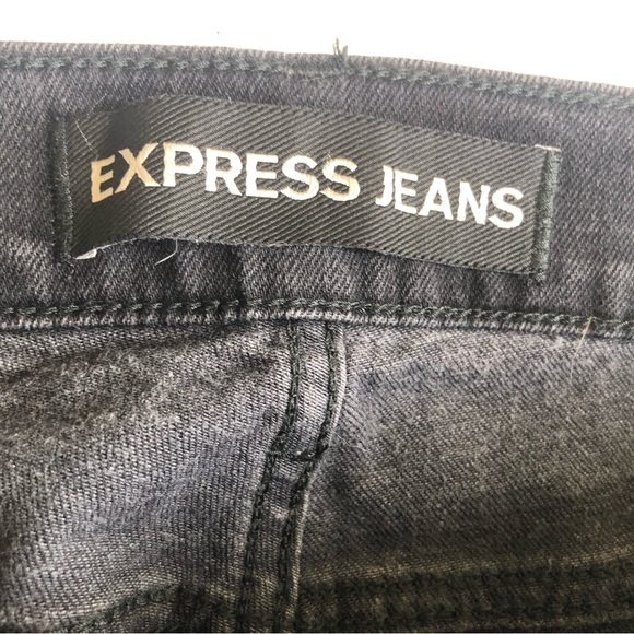 Express Jeans Black Ripped Jeans Denim Pants Women’s Size 12R Mid-Rise Leggings - Picture 6 of 16